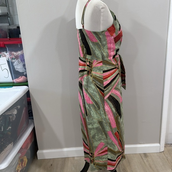 Jason Wu abstract artsy printed midi linen blend dress - Picture 4 of 9